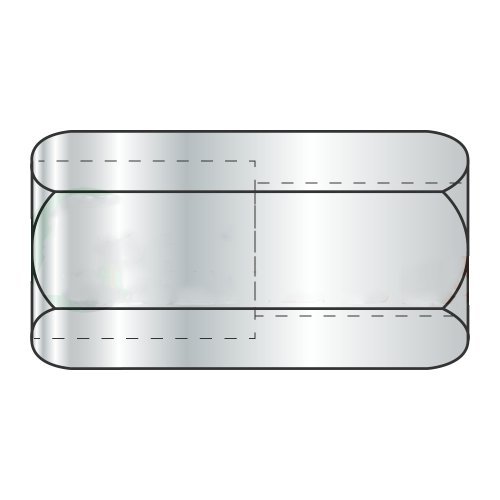 3/8-16 to 1/4-20 x 1 (1/2" AF) Reducer Coupling Nuts/Steel/Zinc (Carton: 200 pcs)