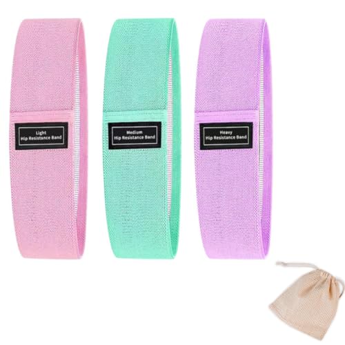 KiwiPower Fitnessbänder Stoff 3er Set – Widerstandsbänder für Po & Beine, Booty Bands mit 3 Widerstandsstufen, rutschfest & Reißfest, für Yoga, Pilates & Krafttraining