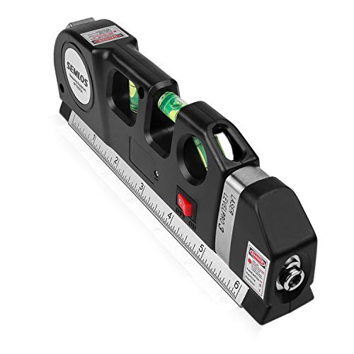 Semlos Laser Niveau, Laser Spirit Niveau, Verticaal 45 ° Multifunctioneel Geestenniveau - 3 in1 Spirit Level 2,4 m