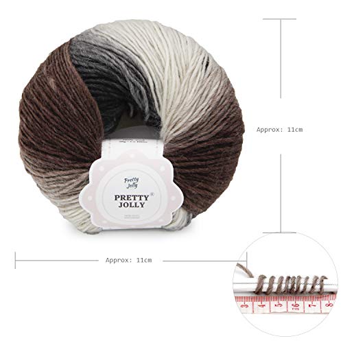 Pretty Jolly 3 Skeins Rainbow Wool Yarn - Soft Gradient, Self-Striping, Multi Color for Crochet & Knitting, Single Ply (25#) - Image 2