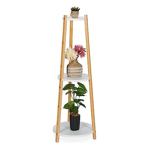 Relaxdays 3-Tier Bamboo Plant Stand Cover