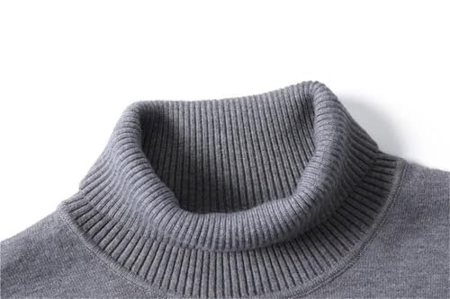 Men's Pullover Sweaters Long Sleeve High Collar Slim Fit Casual Warm Thick Knit Jumpers3