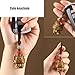 BTYYIHEX Cute Wooden Monkey Ornament Keychain, Retro Mini Crafted Monkey Figurines, Wood Sculptures Carving Ornament, Tea Pet Hand Toy for Bookshelf, Creative Animal Decoration, Zodiac Animal