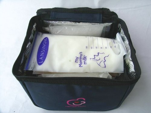image for NENESUPPLY Bottle Cooler Bag and ice Packs for breastmilk Storage. Can