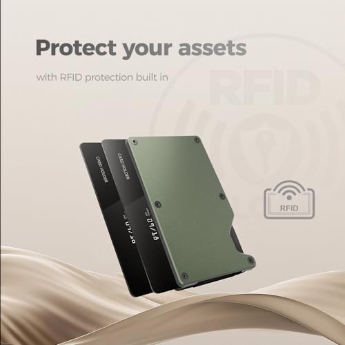 Slim Wallet for Men, Minimalist Wallet for Men, RFID Wallet for Men, Credit Card Holder, Metal Wallet with Money Clip, Mens Wallet(Willow Green)3