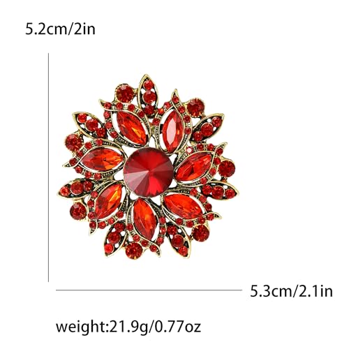 Image of Trendy Large Rhinestone Flower Brooches 8-color for Women Luxury Office Party Casual Pins Jewelry Accessories Gifts