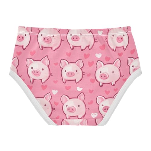 Wusikd Piggy Pink Girls' Underwear Cotton Pink Girls Briefs Soft Toddler Underwear 2T2