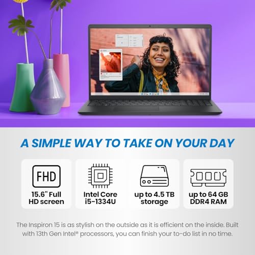 Image of Dell Inspiron 15.6 inch FHD Touchscreen Laptop | 13th Gen Intel Core i5 | 16GB DDR4 RAM | 1TB PCIe SSD | AI-Enhanced Windows 11 | WI-FI 6 | Long Battery Life for Business