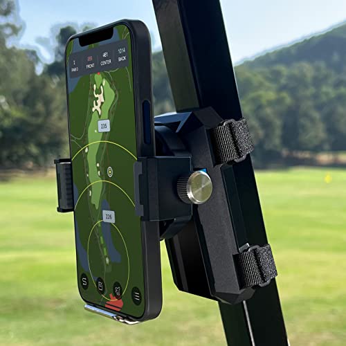 Dprofy Golf Phone Holder, Golf Cart Phone Holder with Hook and Loop, Golf Cart Accessories Golf Gifts for Men/Women, Universal Fit