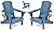 SERWALL Folding Adirondack Chair Set of 2, Adjustable Adirondack Chair with 3 Recline Positions, All Weather HDPE Outdoor Adirondack with Cup Holders, Blue