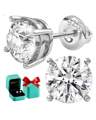 Moissanite Stud Earrings - Moissanite Earrings for Men & Women, 925 Sterling Silver Jewelry, Lab Created Studs Earring, D Color, VVS1 Clarity, Round Cut, 1-3 Carat