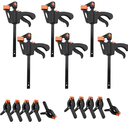 Lista de Sargentos de madera del mes. 45 16 Piezas Kit de Abrazaderas para Carpintería, 4 Pulgadas Abrazadera de Barra para Carpintería, Abrazadera Carpintería F Ajuste Rápido, Incluye 6 Abrazaderas para Carpintero y...