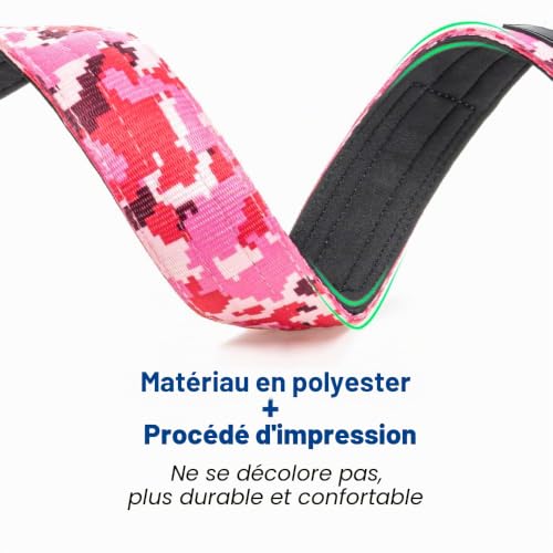 Collier tactique chien reglable avec patch et boucle rapide Camo Rose M - 6