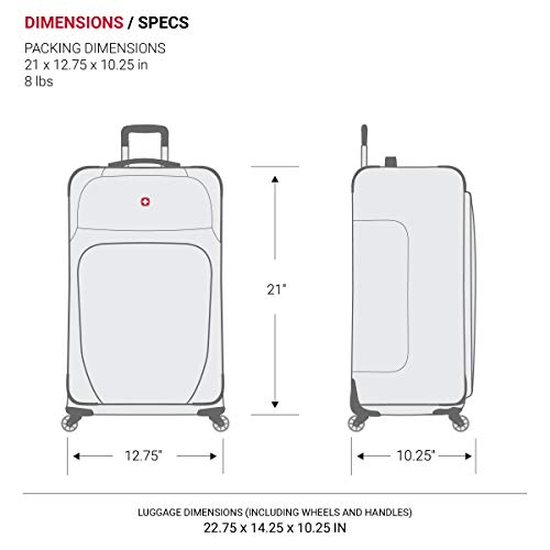 Swissgear 6283434156 Sion Softside Expandable Luggage, Pewter, Carry-On 21-Inch thumb #6