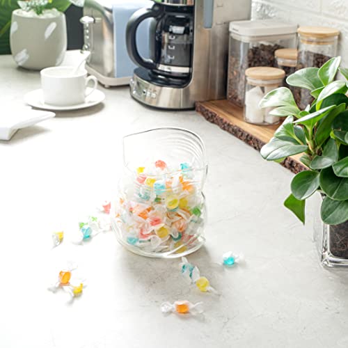 22 Oz Unzipped Glass Zipper Bag, 1 Large Unzipped Glass Bag - Realistic Crinkled Edges, Serve Candy, Popcorn, Or Nuts, Clear Glass Bag Bowl, Dishwasher-Safe, Flat Base - Restaurantware #TOP5