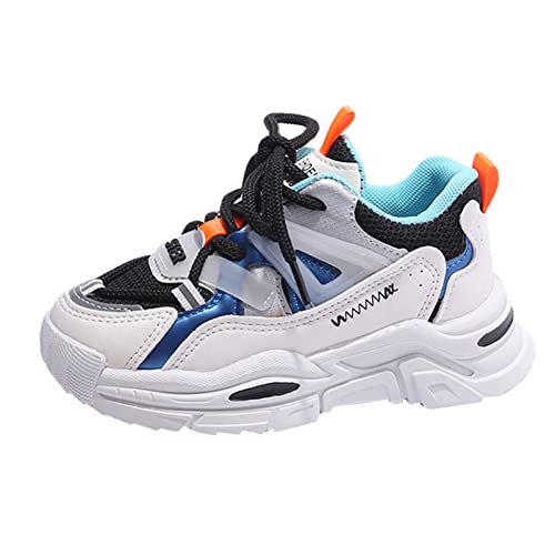 Fashion Spring and Summer Children Sports Shoes Boys and Girls Round Toe Thick Soles Lightweight Mesh Size 8 Girls Shoes (Black, 7-8 Years Little Child)