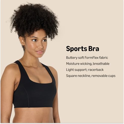 Amazon Essentials Women's Active FormFlex Buttery Soft Light Support Square Neck Racerback Sports Bra2