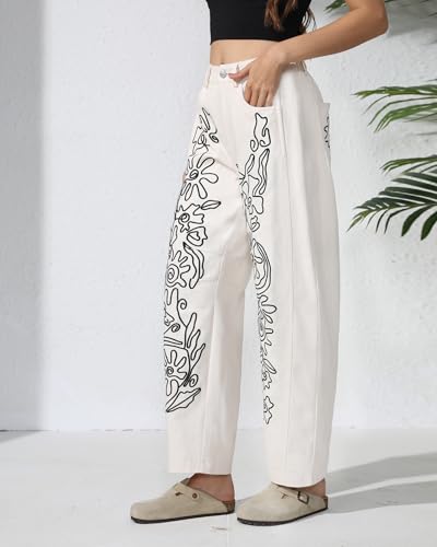 Kedera Embroidered Jeans for Women 2025 Baggy Boyfriend Jeans Barrel Leg Horseshoe Jeans Women Vintage Mid Rise Jeans3