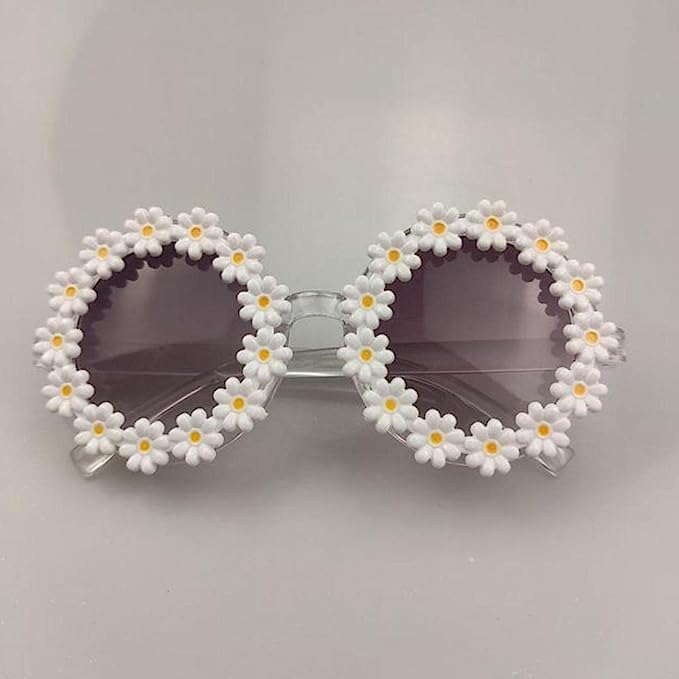 Daisy Flower Glasses Sunflower Sunglasses Kids Girls Boys Round Children Baby Outdoor Beach Party Eyewear2