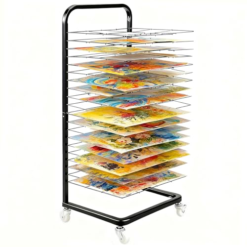 Art Drying Rack with 18 Removable Shelves