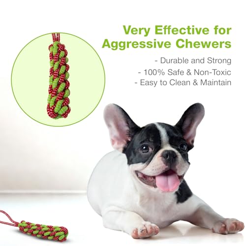 Image of Cotton Dummy Rope Toy for Dogs and Pets |Tug of War Dog Toy Teeth Cleaning Gum Massage Toy |Dog Rope Toys for Small Large Dogs |Rope for Dogs and Puppies (Red)