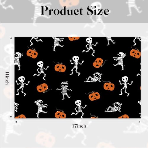 Bayson XX2405150003-DPP50 50 Pack Cute Skeleton Pumpkin Disposable Paper Placemats thumb #5