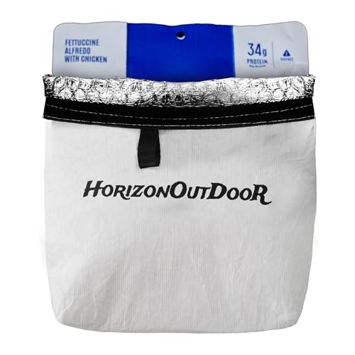 Nasebila Lightweight Insulated Food Pouch, Reusable Insulated Bag for Freeze Dried Meals, Waterproof Thermal Sandwich Bag, Small Hot Cold Food Bag for Backpackers (1 Pack, White)