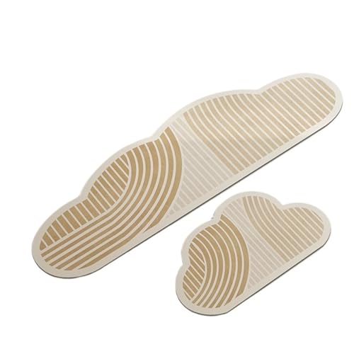 Kitchen Carpet Beige Light Brown Line Carpet Artistic Striped Decorative Rug(C-3,50x80cm)