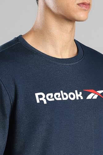 Image of Reebok Men's Classic Crew Sweatshirt - Cozy Fleece Pullover, No Hoodie Design