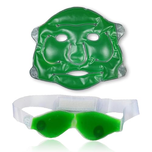 Image of Aqua Ice Face & Eye Cooling Gel Mask and Aloe Vera Gel Mask Ice Pack for Face and Eye Patches Remove Dark Circles, Fatigue Cool Eyes Patch Pads Eye Care | Facial Skin Refresh Face Mask for Hot & Cold Therapy (Small Aloe Face Mask, Aloe Magnetic Eye Mask)