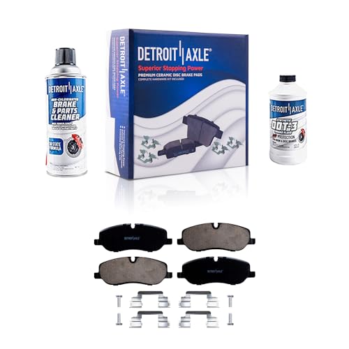 Image of Detroit Axle - Front Brake Pads for 2005-2009 Land Rover LR3, 2006-2009 Range Rover Sport, Ceramic Brake Pads w /Hardware 2007 2008 Replacement