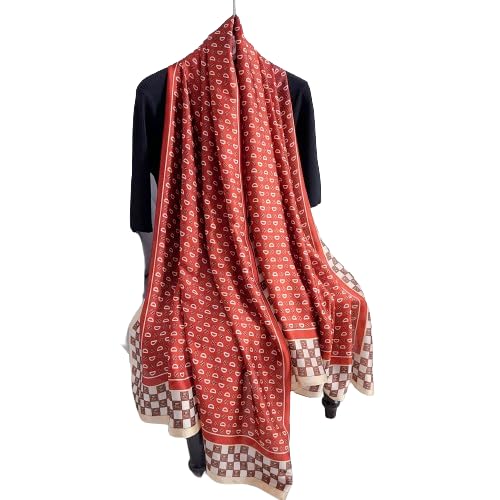 Image of MALINA Women's Polyester Silk Satin Stole Scarf - Soft Lightweight Fashion Wrap, Elegant Floral & Gradient Design, summer stole,Scarf For Women,Premium Stole,Large Size 180x90 cm'