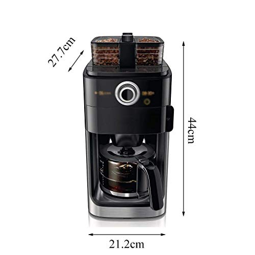 GLJTUO Kaffeemaschine Kaffeemaschine, Kaffeemaschine Zum Mahlen Zu Hause Filterkaffeemaschine Konzentrationsauswahl 212 Mm × 277 Mm × 440 Mm Schwarz – Bild 4