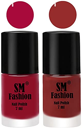 Image of Long Lasting Nail Polish | Nail Paint Combo 7 ml Each) - Set of 2 Raspberry-Jam