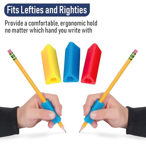 The Classics 12-Pack Triangle Pencil Grips, Assorted Bright Colors, 1.75-Inch Long (TPG-16212)