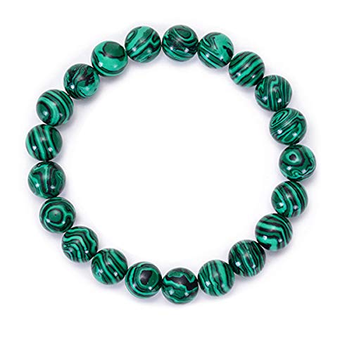 AIUIN Bracelet en Pierres Naturelles, Bracelet D'énergie 7 Chakra Pour Femmes et Hommes Malachite Naturelle Bijoux Poignet Décoration Cadeau Anniversaire Noel Saint-Valentin
