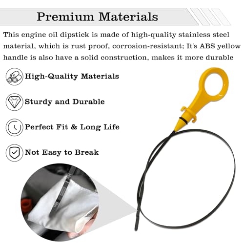 Image of 06J115611F Oil Dipstick Indicator, Compatible with Audi A4 A5 Quattro Q5 Volkswagen VW Passat B6 2.0T Engine Oil Fluid Level Dip Stick Replace 06H115611E