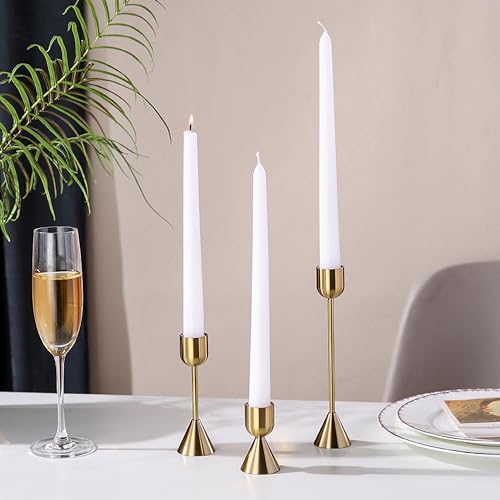 Alsolife ALHOLDER02 Brass Gold Candlestick Holder,Taper Candle Holders,Set Of 3 Candle Stick Holders,Vintage Modern Decorative Centerpiece thumb #4