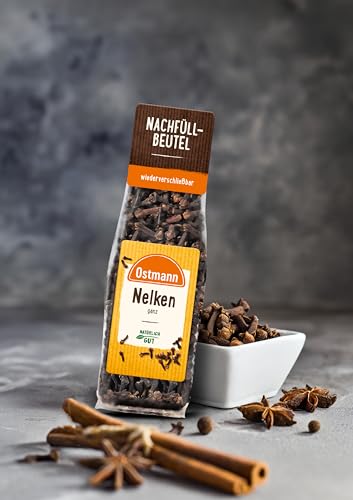 Ostmann Gewürze - Nelken ganz | Zum Würzen von Marinaden, Saucen und Glühwein | Zum Nachfüllen der Streudose | Wiederverschließbare Verpackung | 35 g im Beutel