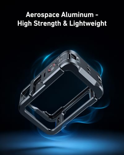 Image of TELESIN Aluminum Alloy Protective Frame Case for DJI Osmo Action 6 Camera, Quick-Release Metal Rabbit Cage Protective Frame Housing Sleeve with 1 /4 inch Screw and Cold Shoe