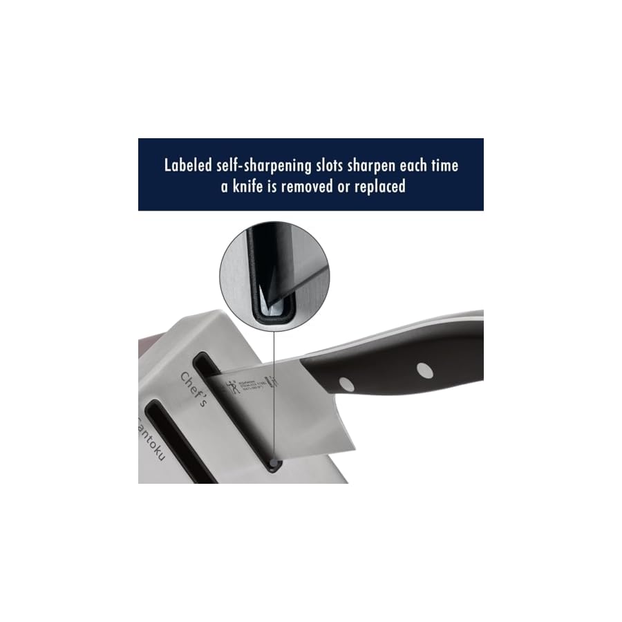 Henckels-Classic-15-pc-Self-Sharpening-Knife-Block-Set-8-Steak-Knives-Paring-Knife-Serrated-Utility-Knife-Prep-Knife-Santoku-Knife-Chefs-Knife-Kitchen-Shears-Black-Block Henckels Classic 15-pc Self-Sharpening Knife Block Set | 8 Steak Knives, Paring Knife, Serrated Utility Knife, Prep Knife, Santoku Knife, Chef’s Knife, & Kitchen Shears, Black Block