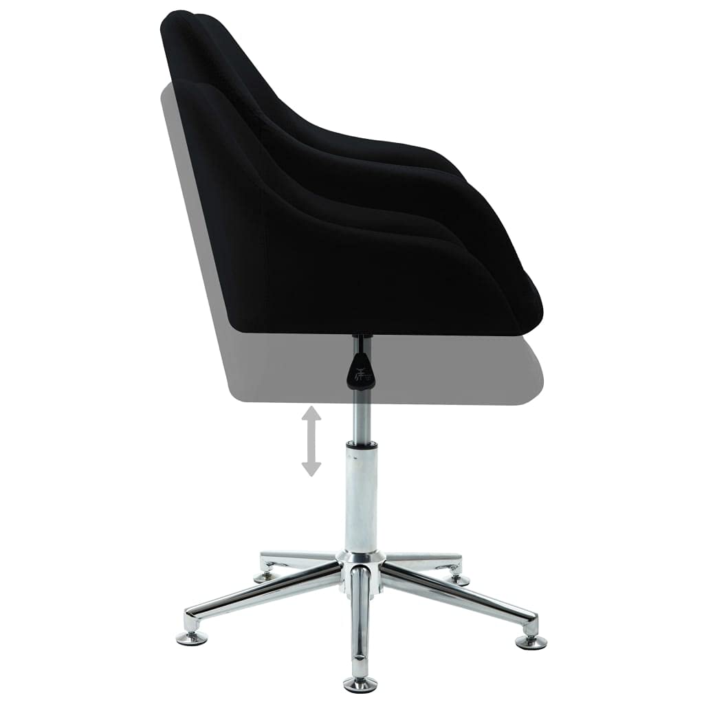 Krzesło do jadalni obrotowe, czarne, tapicerowane podłokietnikami, ergonomiczne, do kuchni, salonu, biura, jadalni, z regulacją wysokości, drewniana rama, nogi stalowe, nowoczesne, wygodne