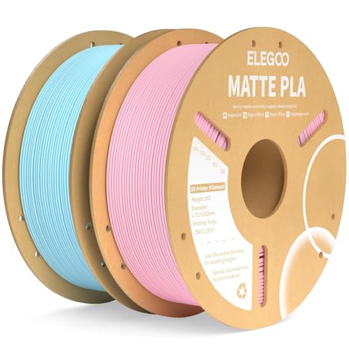 Image of ELEGOO Matte PLA 3D Printer Filament Sakura Pink & Ice Blue 1.75mm | Precision ±0.02mm | Matte Finish, Tangle-Free | 1KG Spool | Reliable Adhesion | Compatible with FDM Printers