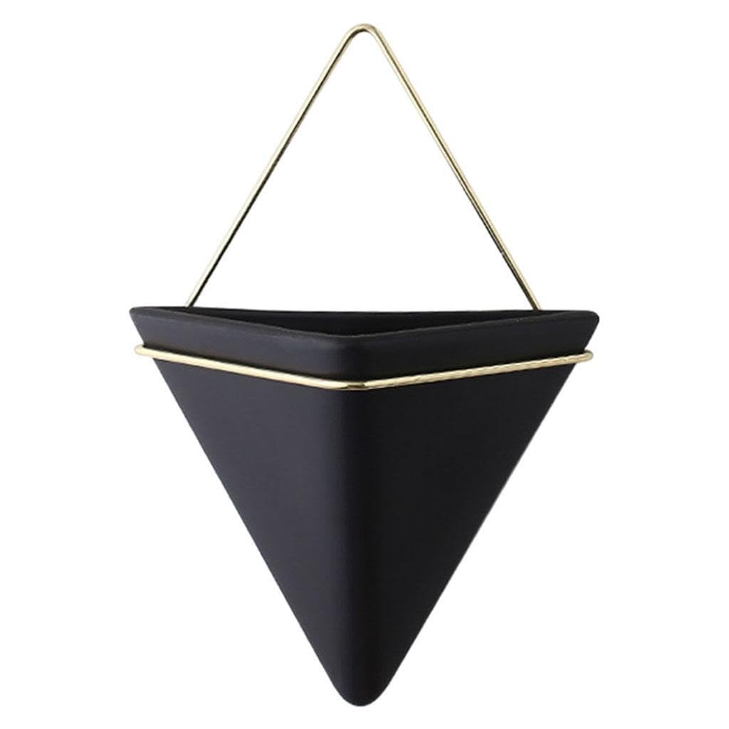 mophrati Sophisticated Wall Planter Ceramic Nordic Flowerpot For, Black, M