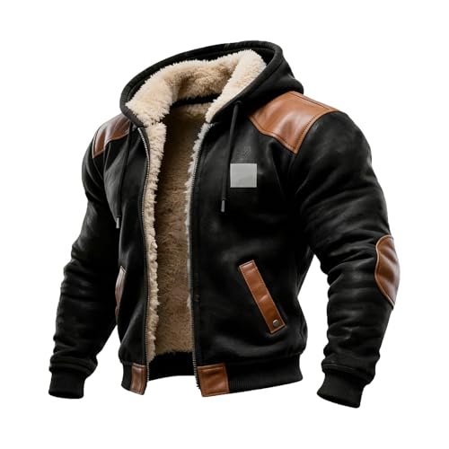 herren-jacken ， Herren Jacke Winter Vintage Lederjacke Gefüttert Wintermantel Wildlederjacke Trucker Übergroßer Trenchcoat Freizeitjacke Warm Arbeitsjacke Ledermantel...