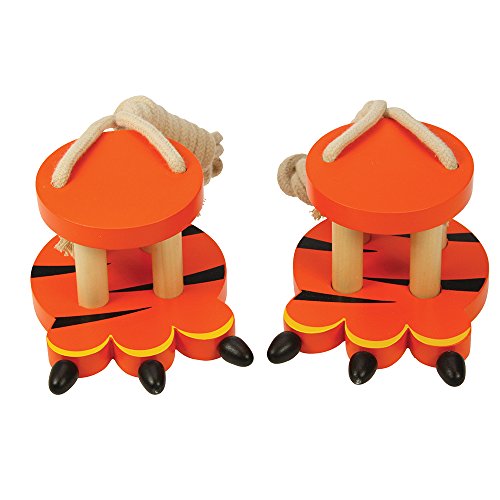 Bigjigs Toys Pilotis Échasses Tigres | Jouet en Bois | Apprendre à Marcher | Jouet Animal | Jouet Traditionnel | Cadeau Enfant