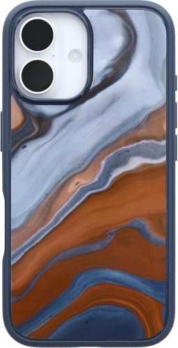 Image of OtterBox iPhone 16 (Only) - Symmetry Series+ Case - High Desert Marble (Blue) - Snaps to MagSafe - Ultra-Sleek - Raised Edges Protect Camera & Screen - Non-Retail Packaging