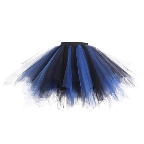 WWricotta Falda de Tul de para de Baile de Navidad para Mujer, Traje de, Faldas de Ballet Tutu Larga Invierno Mujer Negra