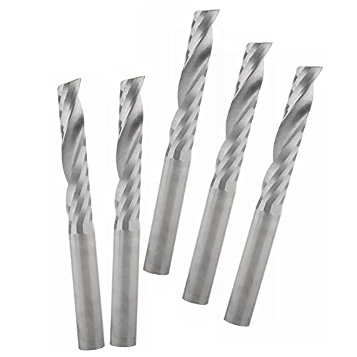 BERWENNY 5Pcs 6/32mm Carbide End Mills CNC Router Bit Single-Flute Milling Cutter Tools