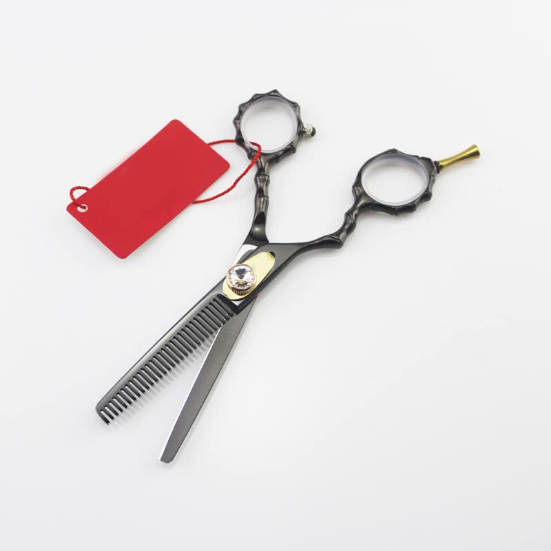 Ciseaux sculpteur gaucher de 5,5 pouces avec anneaux en bambou pour salon